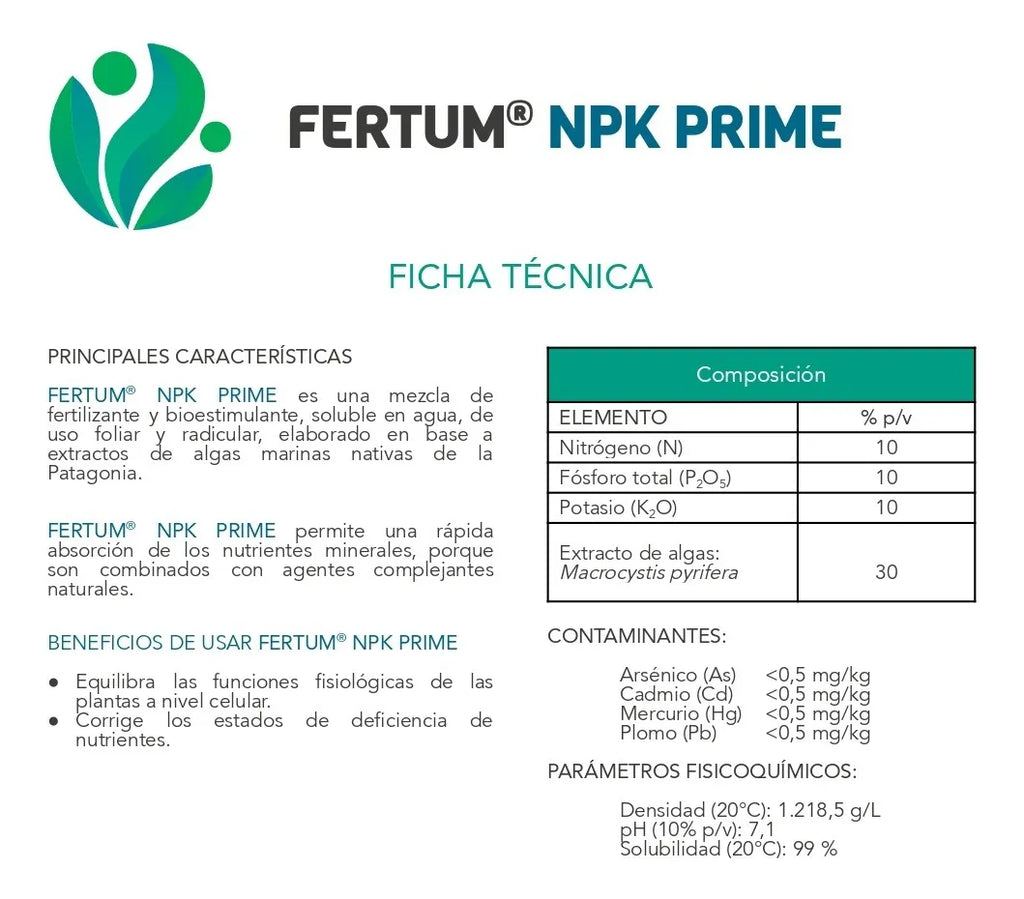Fertilizante Fertum NPK Prime Con Algas 5 Litros Concentrado — Con Envío Incluido 🚚