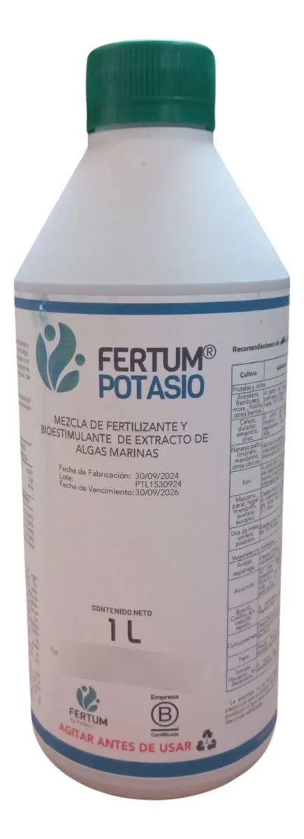 Fertilizante Fertum Potasio Con Algas 1 Litro Concentrado