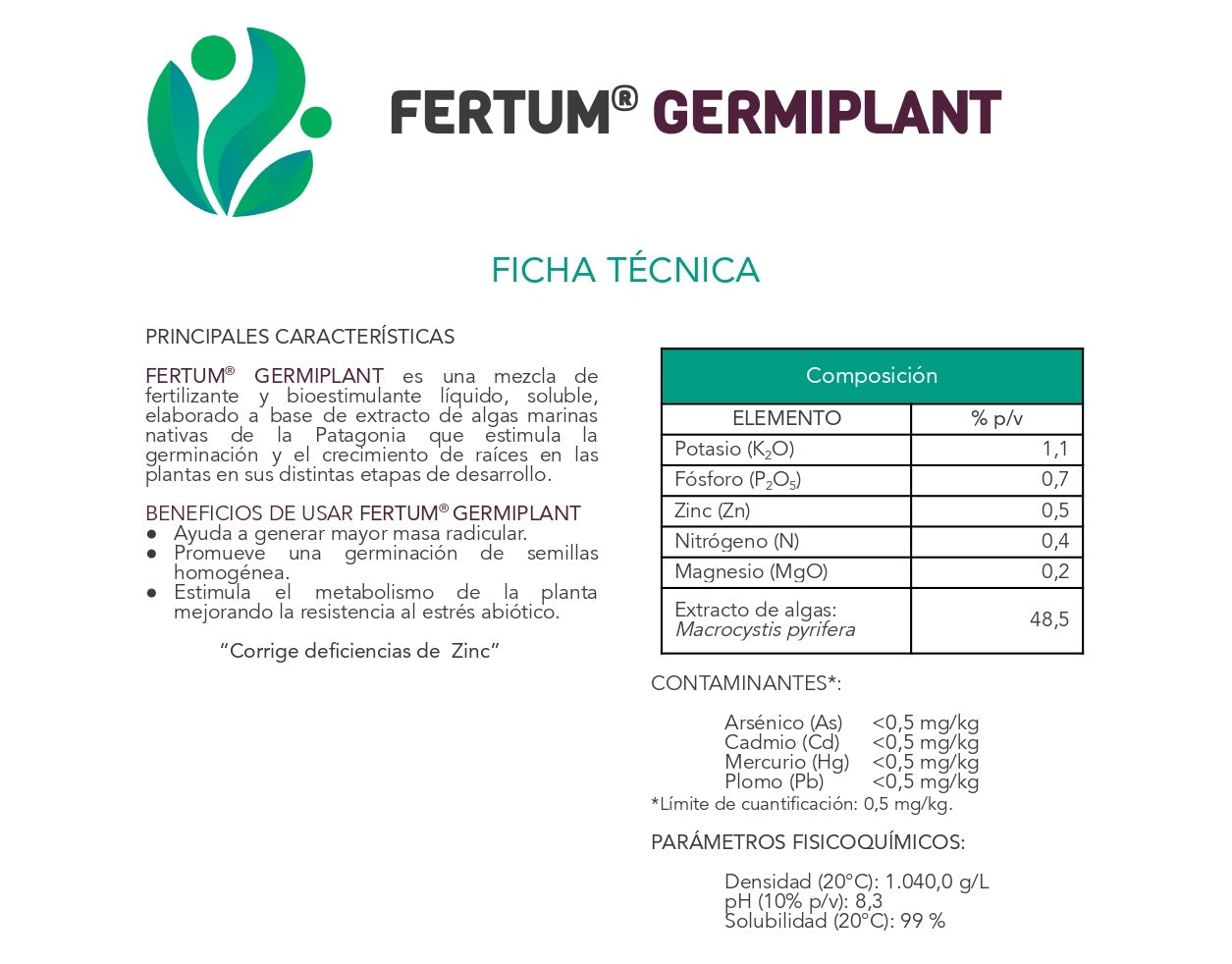 Fertilizante Fertum Germiplant Con Algas 5 Litros — Con Envío Incluido 🚚