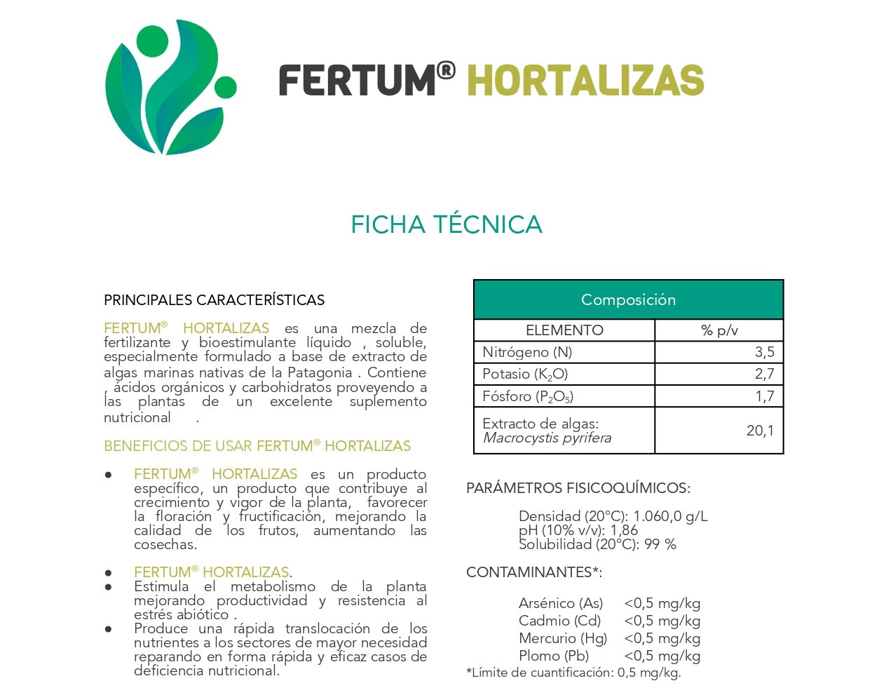 Fertilizante Fertum Hortalizas Con Algas . 5 Litros Concentrado — Con Envío Incluido 🚚