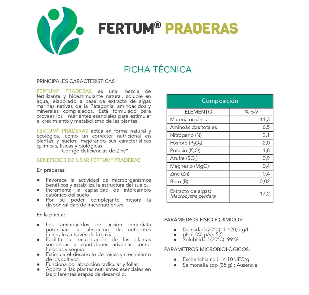 Fertilizante Fertum Praderas Con Algas 5 Litros — Con Envío Incluido 🚚